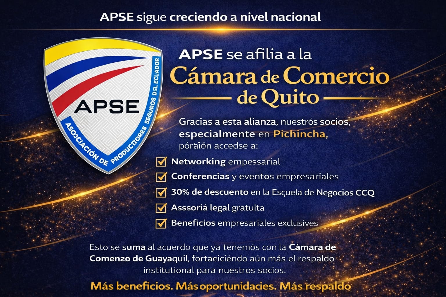 creciendo a nivel Nacional.
Afiliados a la Cámara de Comercio de Quito